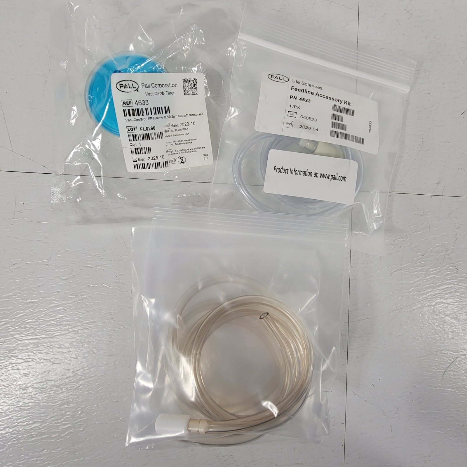 Pall 4633 VacuCap 60 PF Filter 0.8/0.2µm Supor Membrane 4623 Feedline Accessory