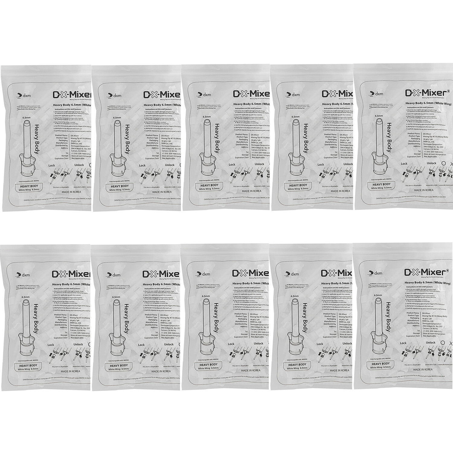 50-500PCS Dental 1:1 New Mixing Tips for Light Body VPS Impression Material