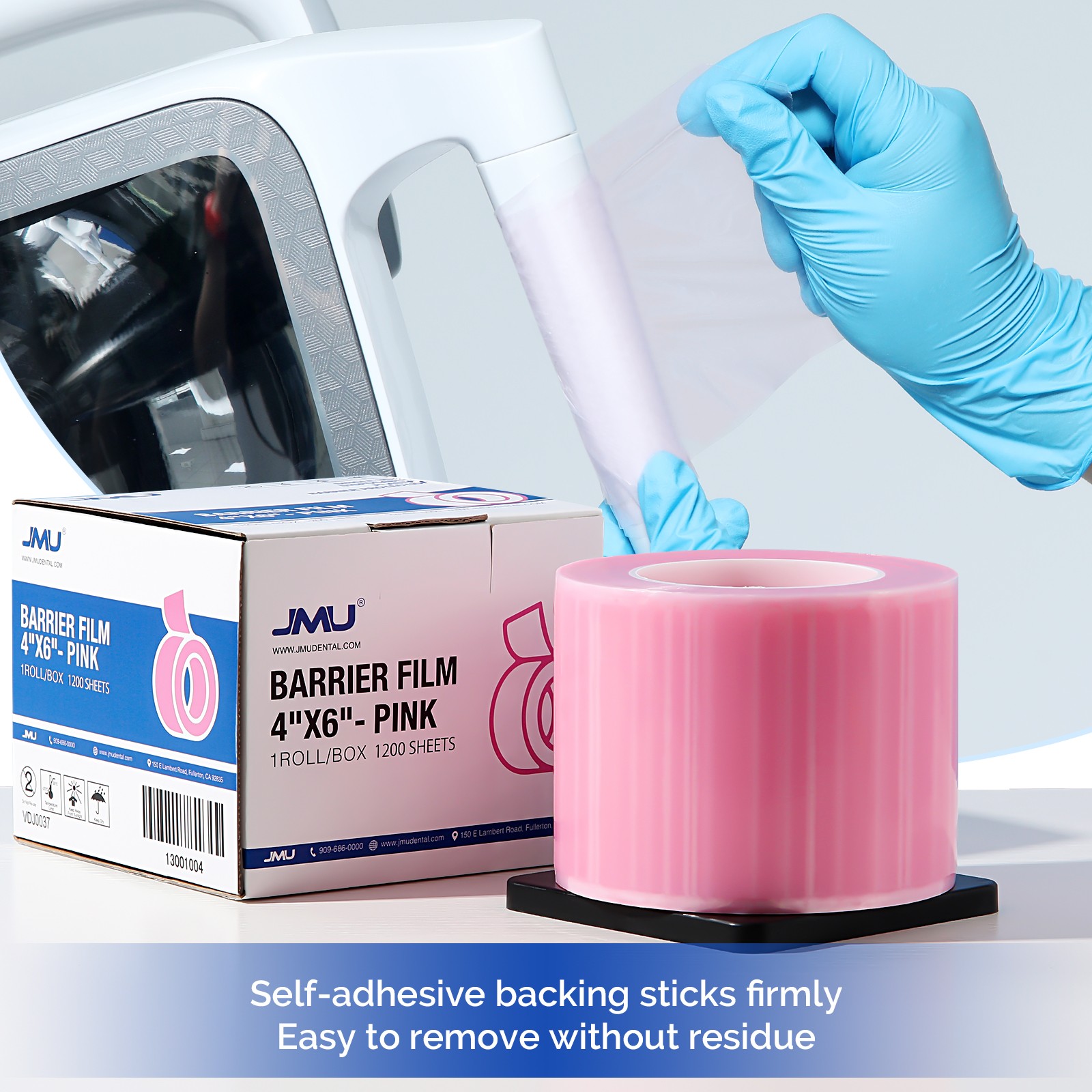 6 Rolls JMU Dental Barrier Film Medical Tape Roll Adhesive 1200 Sheets 4″x6″Pink