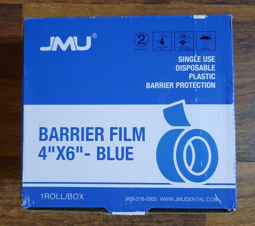 Dental Medical Blue Barrier Film Roll Tape Universal Adhesive 1200 Sheets 4″x6″