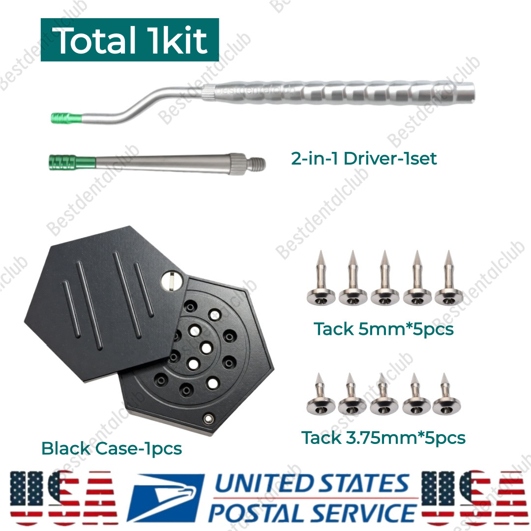 Dental Guide Tacks Cather Titanium Pins Membrane GBR Fixation Pin Case USA