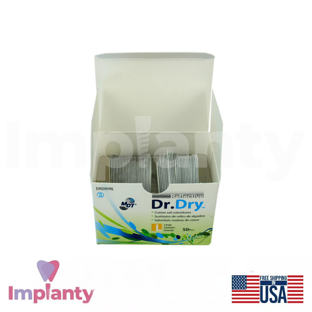 1x Dental Dr.Dry Cotton Roll Substitute Reflective Pads 50pcs Absorbs Saliva