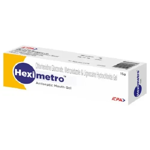 5 X Dental HexiMetro Antiseptic Triple Action Mouth Gel 15gm Tube by ICPA
