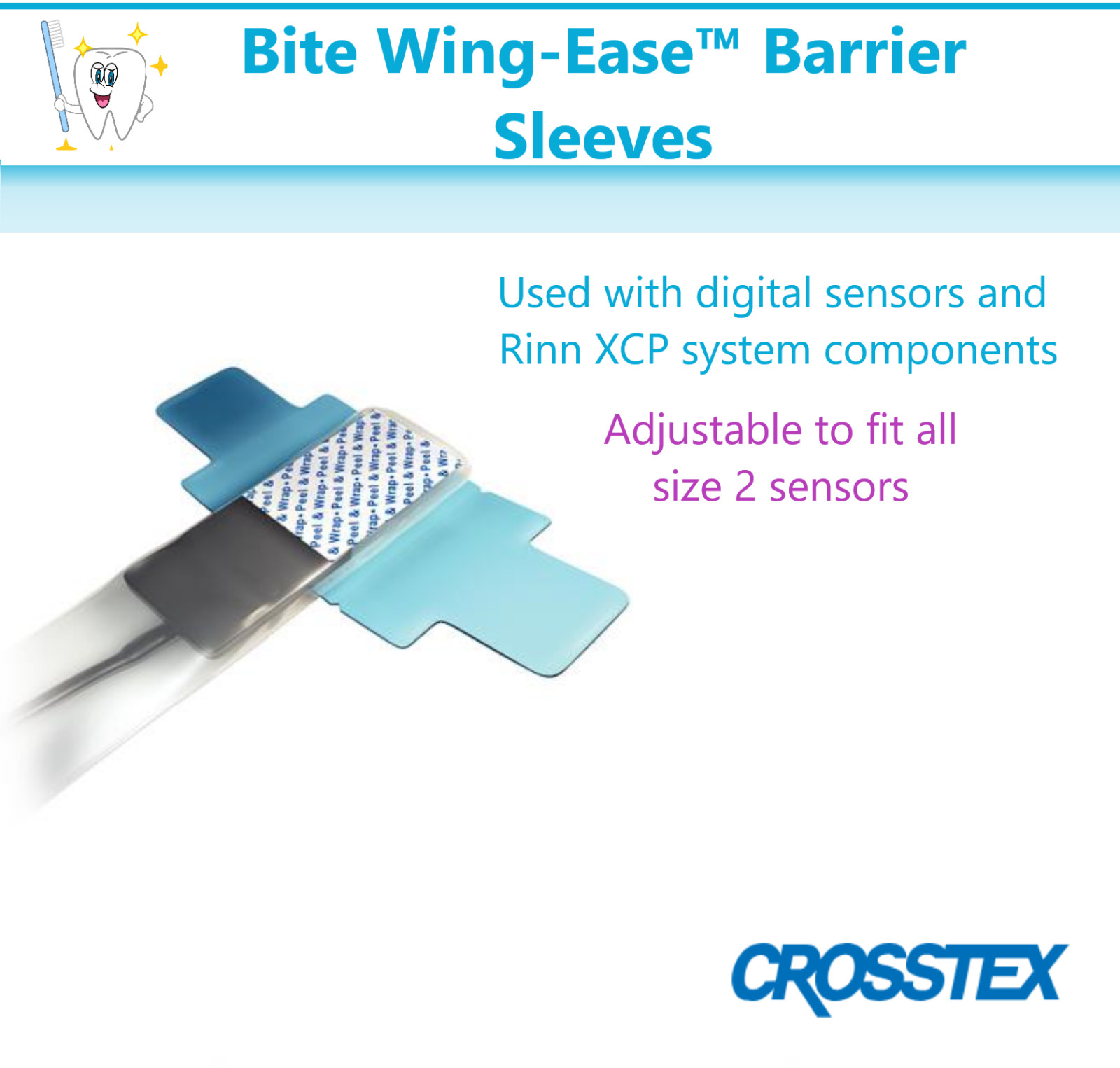 Dental Bite Wing-Ease™ Barrier Sleeves BiteWing-Ease® #2 Sensor Sleeve, Bite Tab