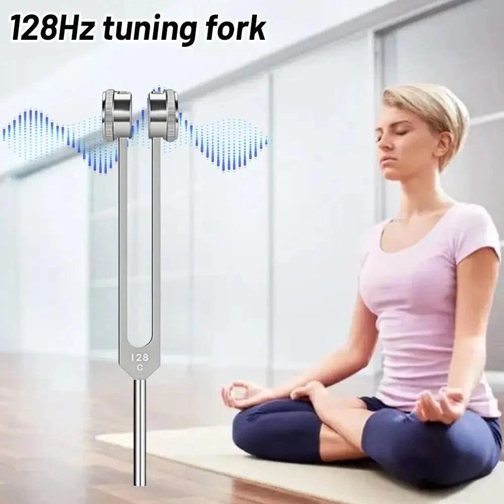 128Hz Musical Tuning Fork with Silicone Hammer Sound Vibration Tool