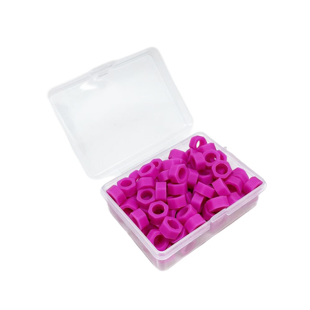 1 Box Dental Instrument Code Ring Plain Color Big Size Purple 100pcs/box