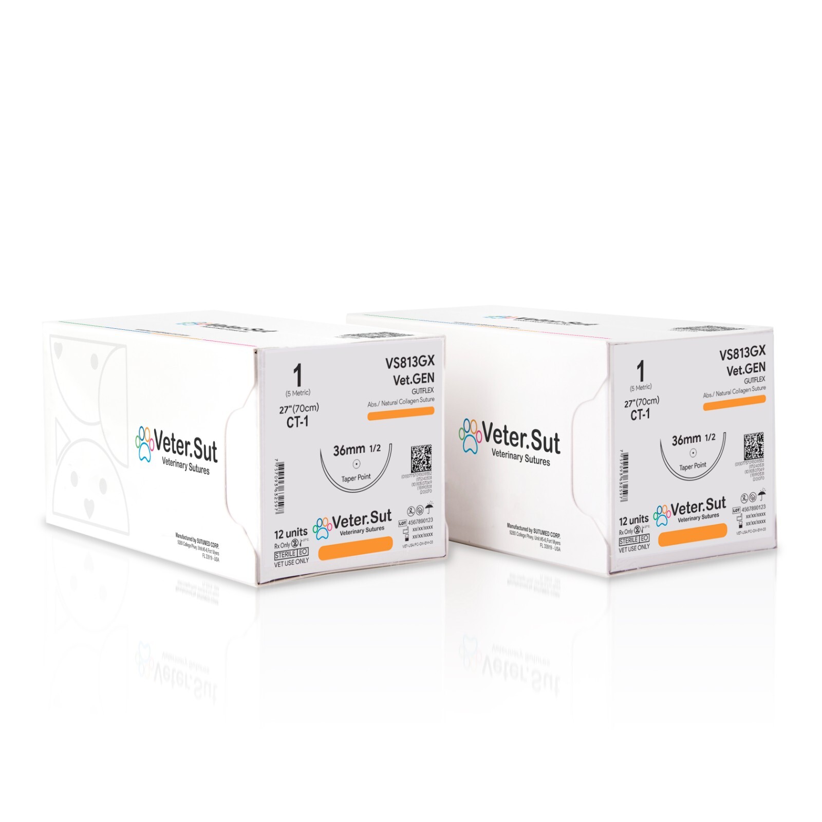 Vetersut Vet-Gen Gutflex USP 1, 1/2 36mm taper point Veterinary Sutures