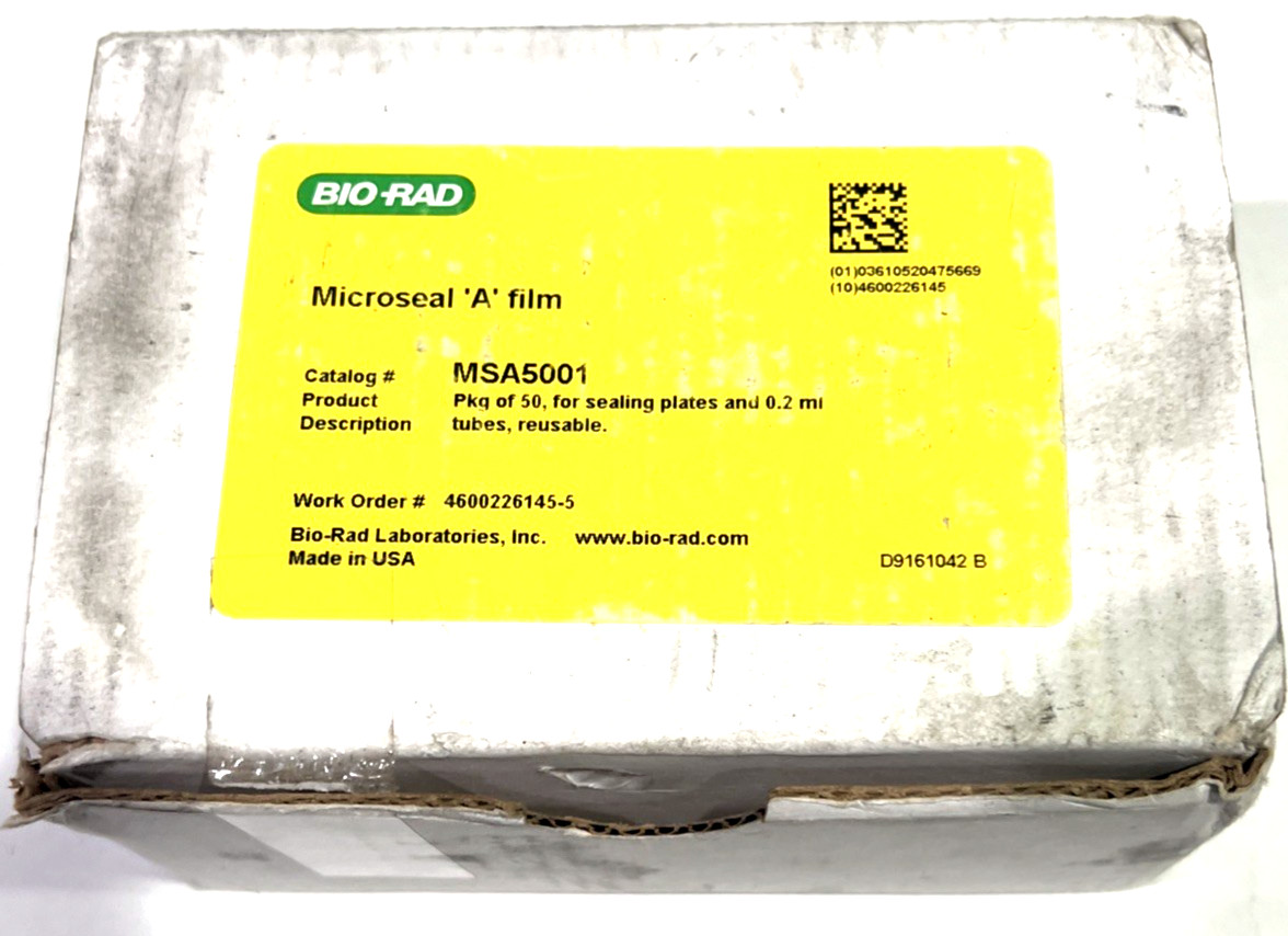 Bio Rad Microseal ‘A’ Film MSA5001 Sealing Plates and .2ml tubes (Box of 50)