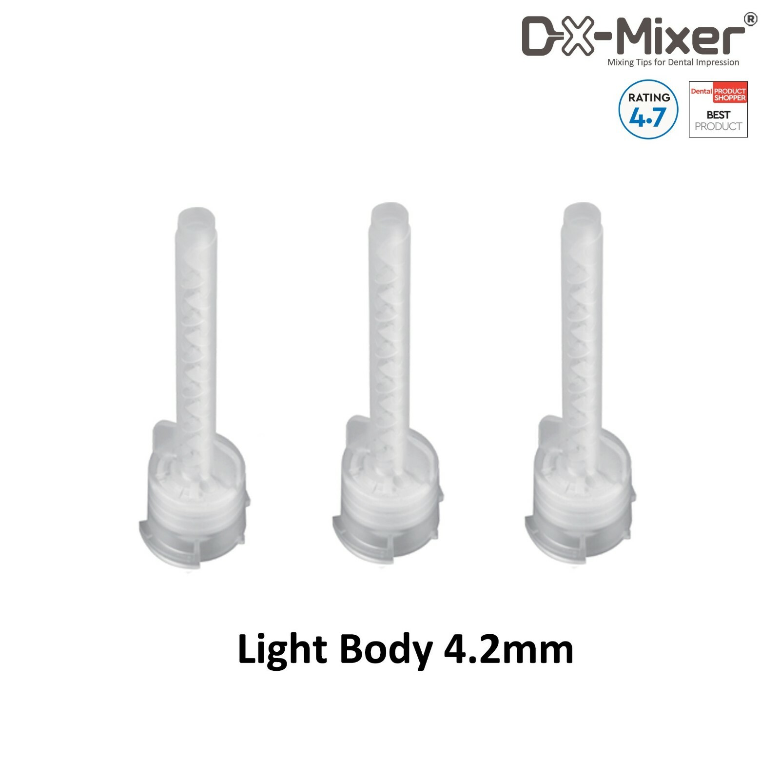 500 pcs DX-Mixer® Impression Dental HP Mixing Tips Light Body 4.2mm VPS/PVS