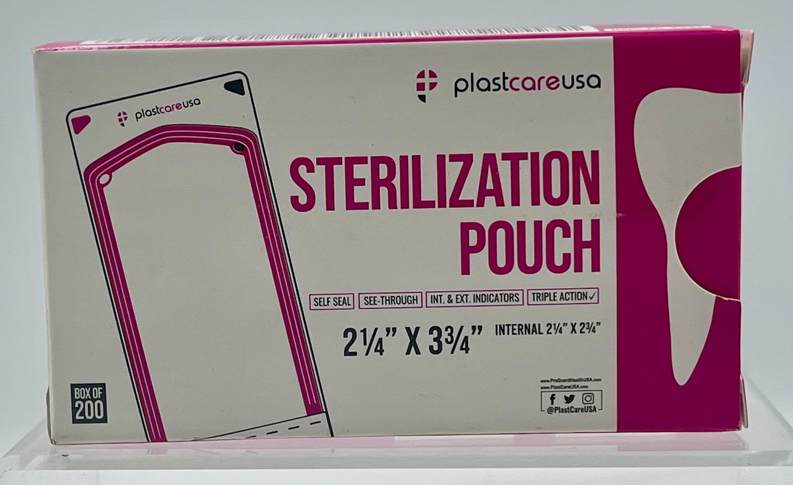 PlastCare USA Self Seal Sterilization Pouches 2.25×3.75 200/Box Medical Dental