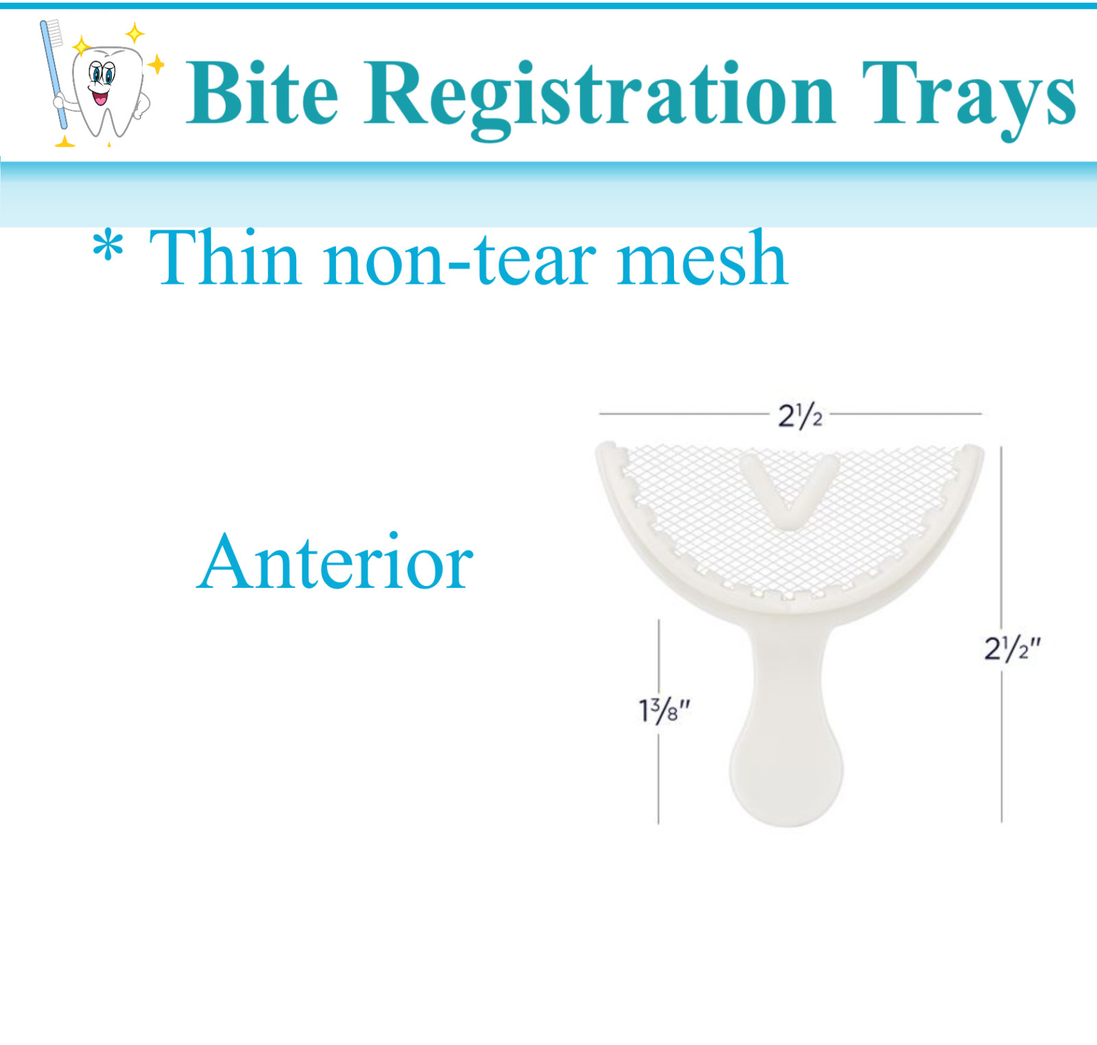 Dental Impression Bite Registration Trays Triple Mold Trays, All Sizes, 50/Box