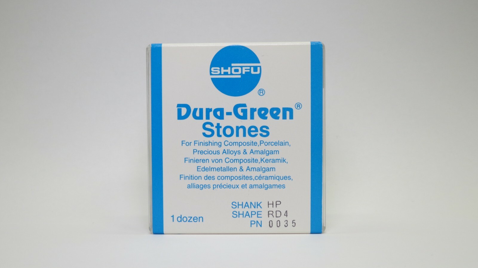 Shofu Dura-Green Stones HP Shank PN0035 (Pack of 12)
