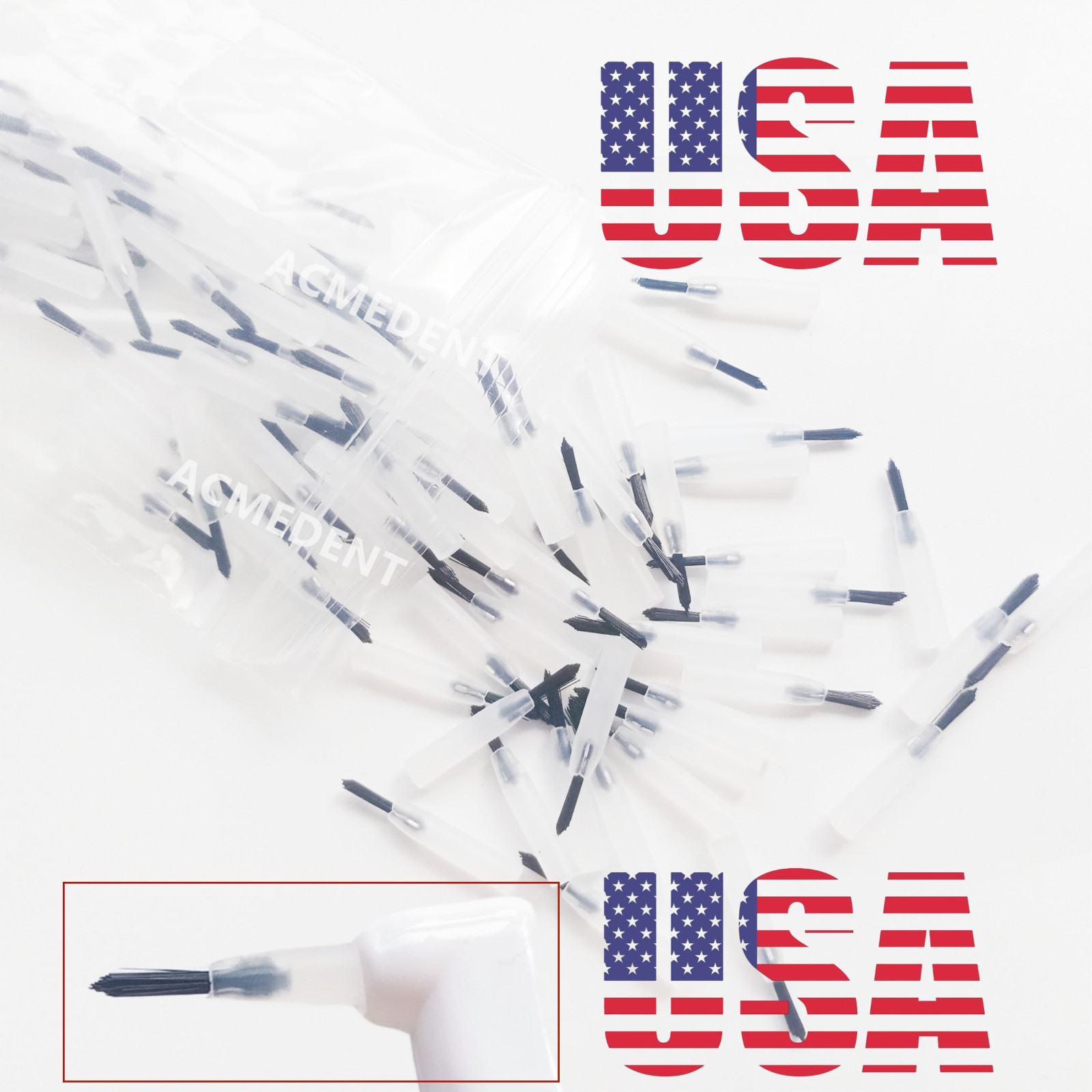1000Pcs Dental Micro Brushes Composite Resin Mini Applicator Brush Tips Handle