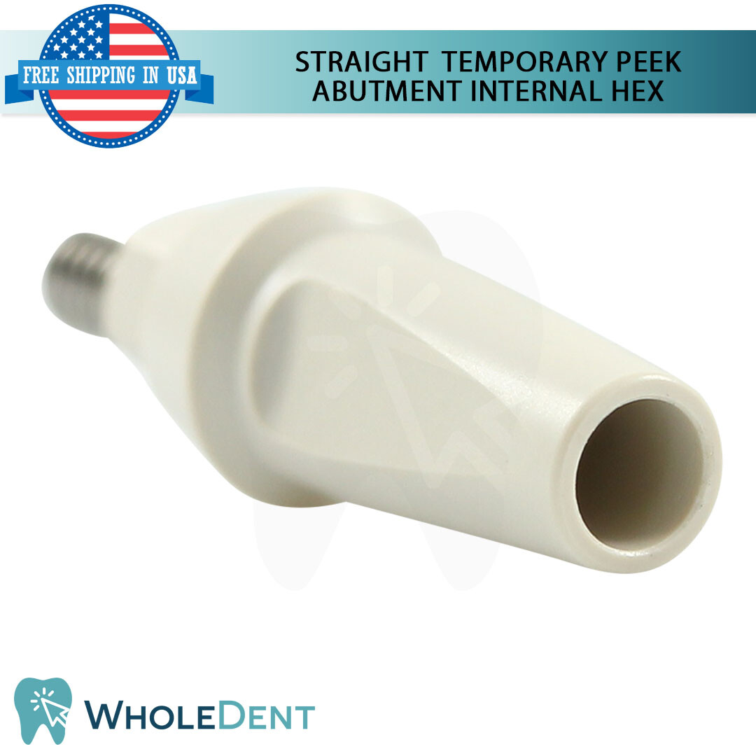 X1 Straight Anatomic Temporary Peek Abutment Int Hex 2.42mm Dental Instrument