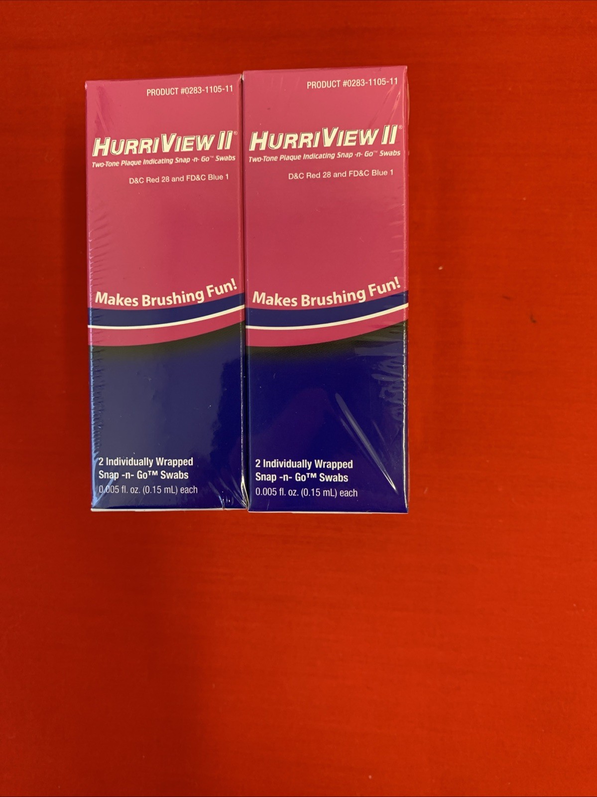 HurriView II Two Tone Plaque. 2 Individual Wrapped Snap N Go Swabs