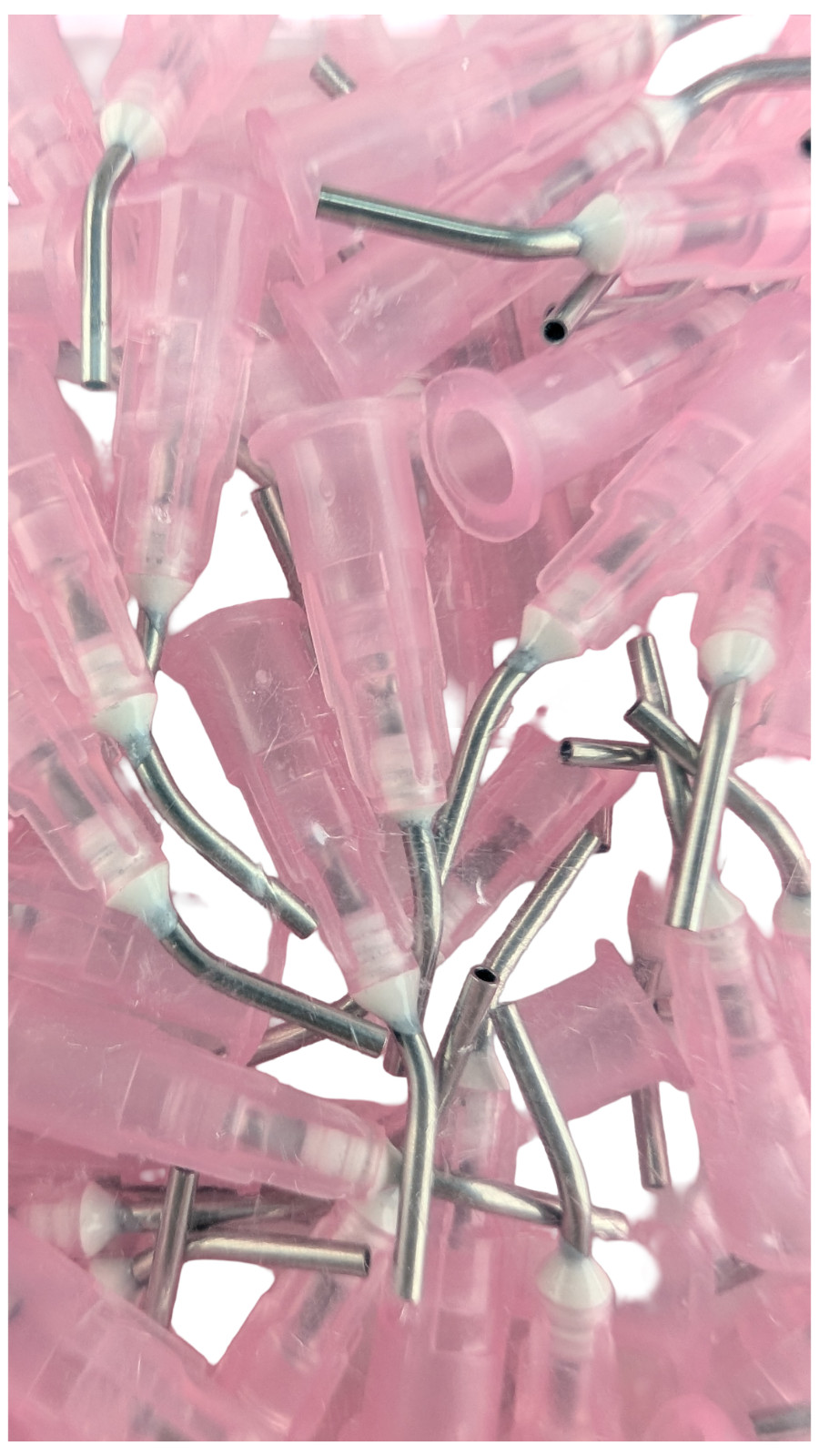 Henry Schein 900-4581 18 Ga Pre-Bent Dispensing Tips 100 Ct Pink