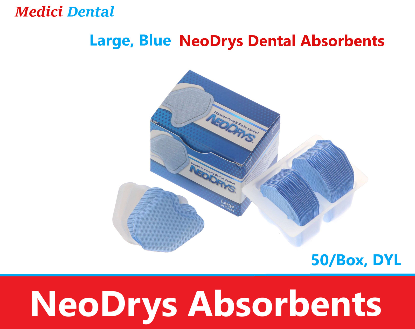 Dental NeoDrys Saliva Absorbents, DYL Absorption, Protection, Microcopy, 50/Bx