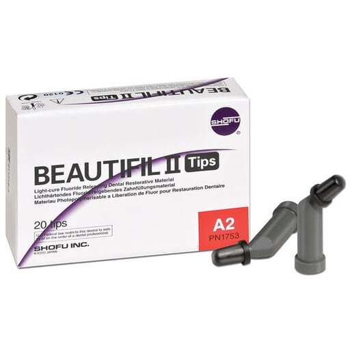 Shofu Dental Beautifil II A2 Compules, 20 – 0.25 Gm. Compule Tips #1753