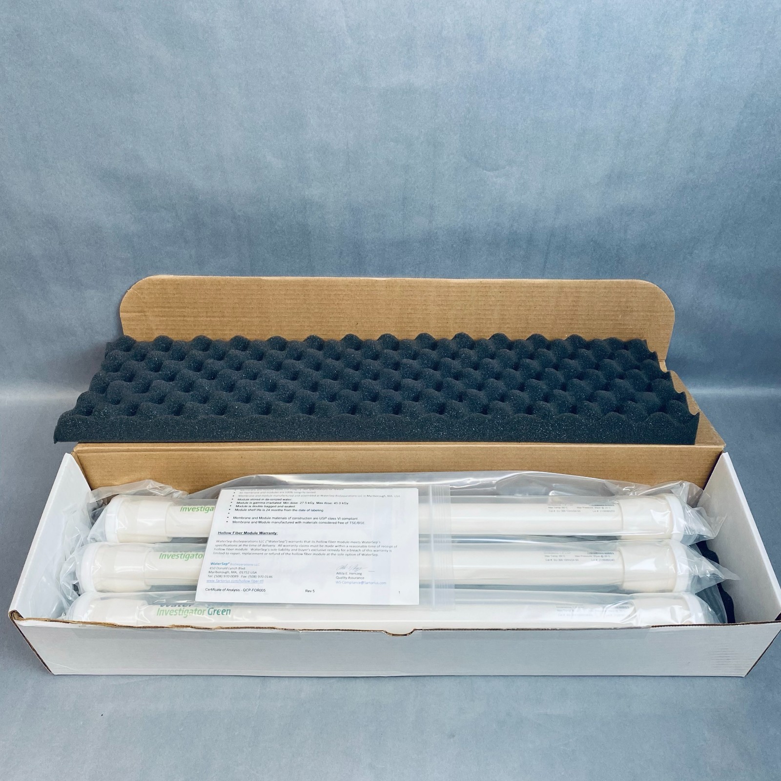 Sartorius WaterSep Investigator24 Green Hollow Fiber Filter 300 kDa Pack of 3