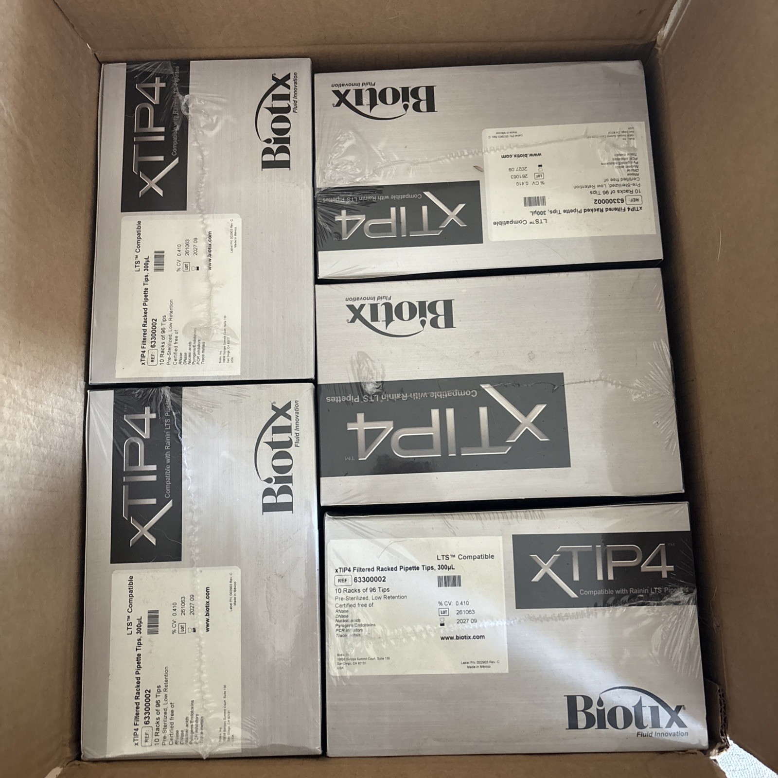 (960) Biotix 63300022 xTIP4 Racked Autoclavable LTS Pipette Tips 300uL