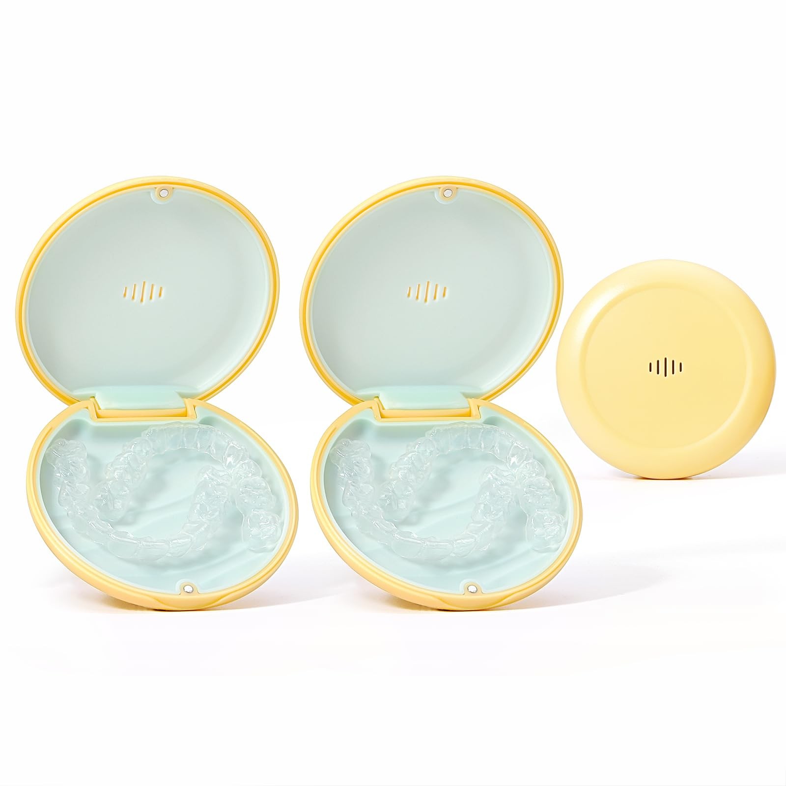 Gaboolo 2 Pack Retainer Case 3.46×3.46×0.9 Inch, 2Pack Yellow Green