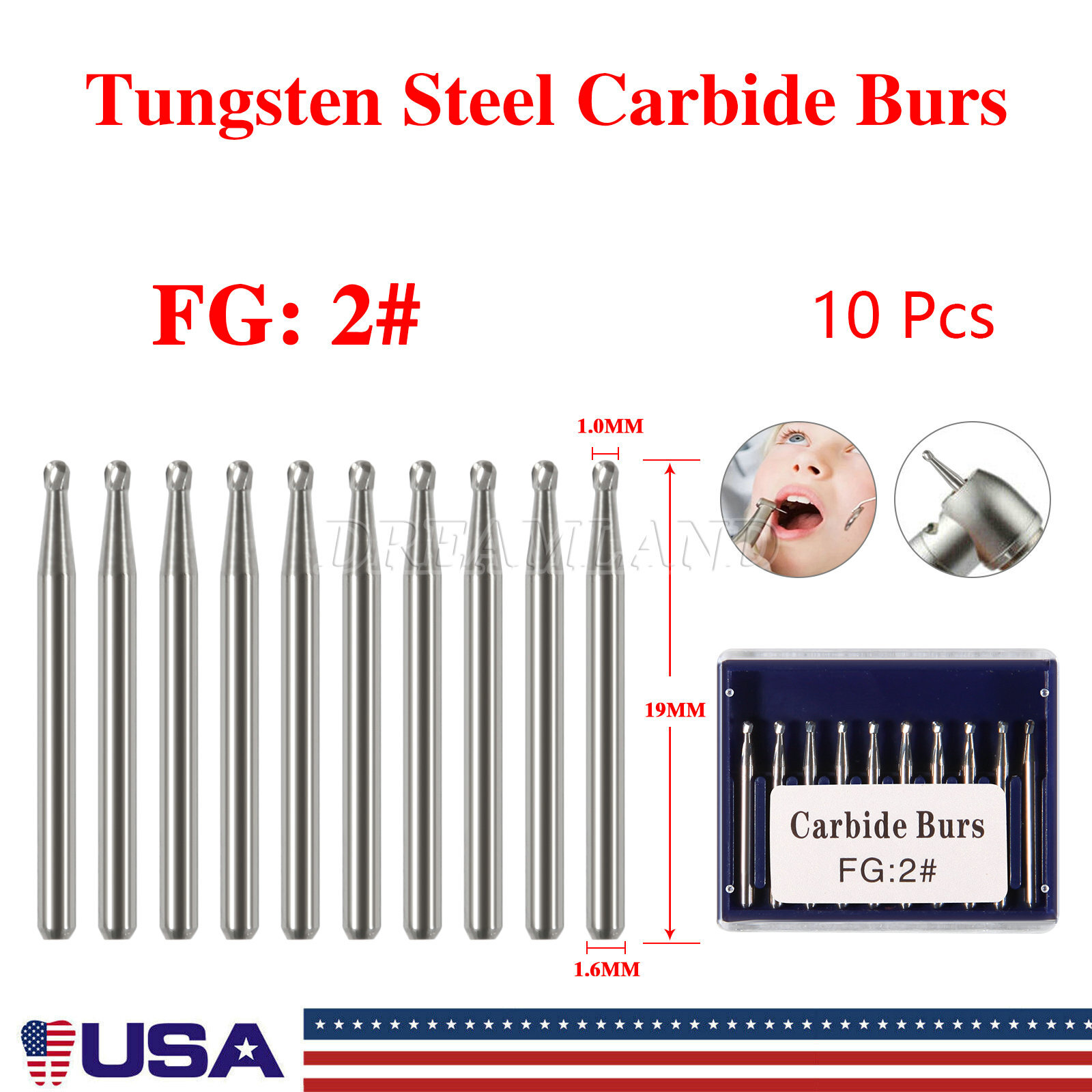 Dental Carbide Burs FG1 FG2 FG3 FG4 FG5 TOP QUALITY