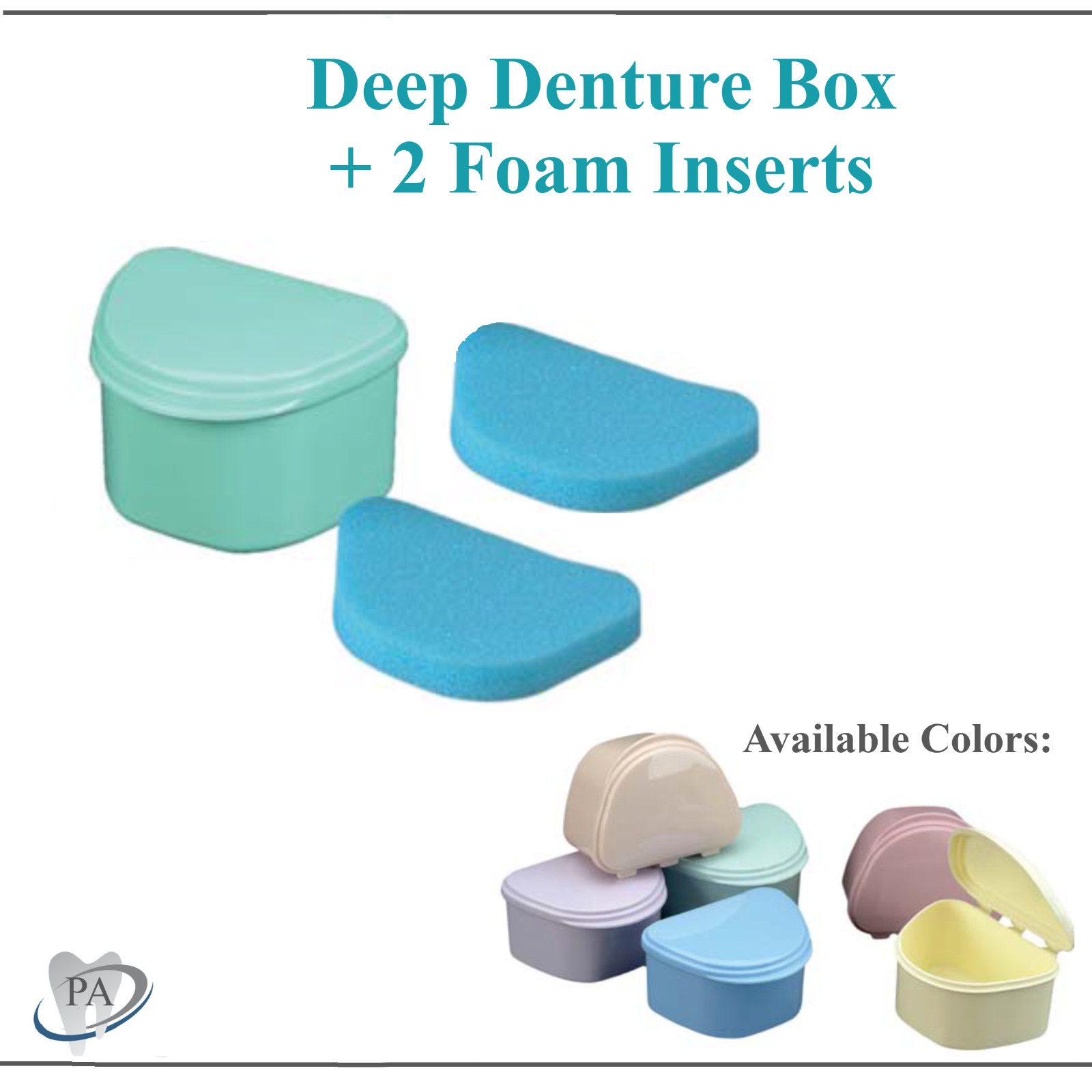 Dental Denture Box Case Carrier with 2 Insert Foams, Pick Color