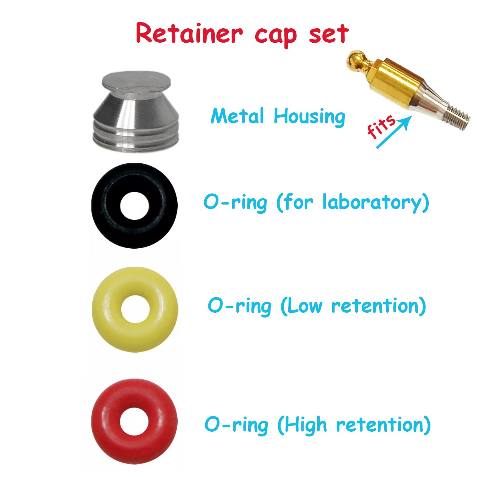 10PCS Dental O-Ring Kit Retention force for Ball Attachment Abutment for Hiossen