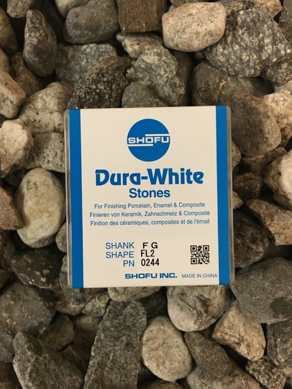 SHOFU FLAME #0244 DURA-WHITE FG/FL2 FINISHING STONES (BOX OF 12)