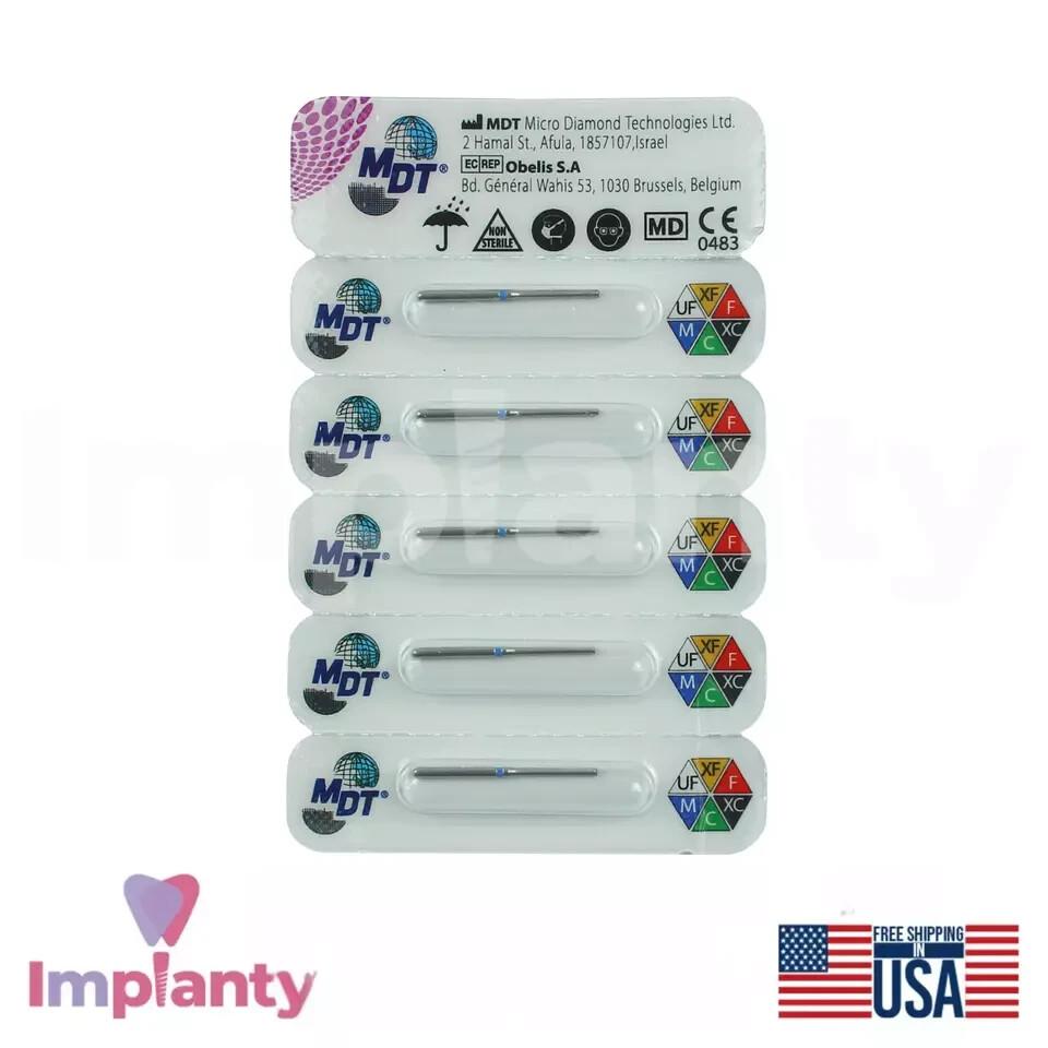 MDT Dental Short End Cutting Cylinder FG Diamond Burs 150 Access Tight Spaces