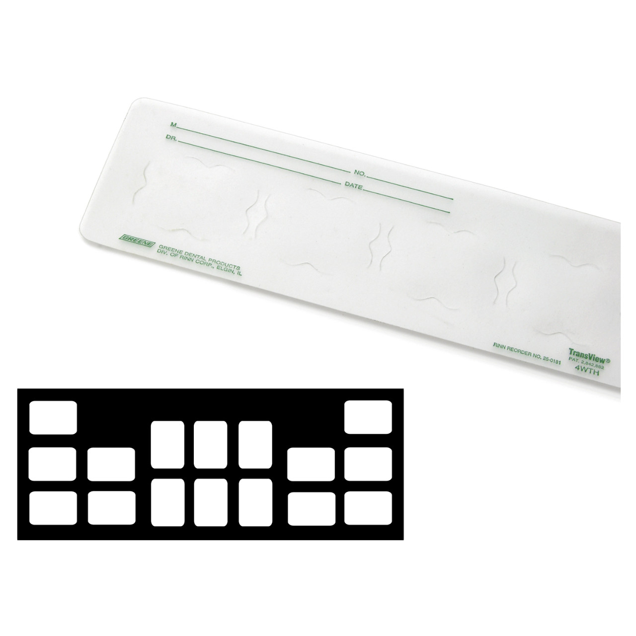 DENTSPLY RINN Green TransView 10H 6V 2BW #2 FMX Translucent Film Mount (100/Pack