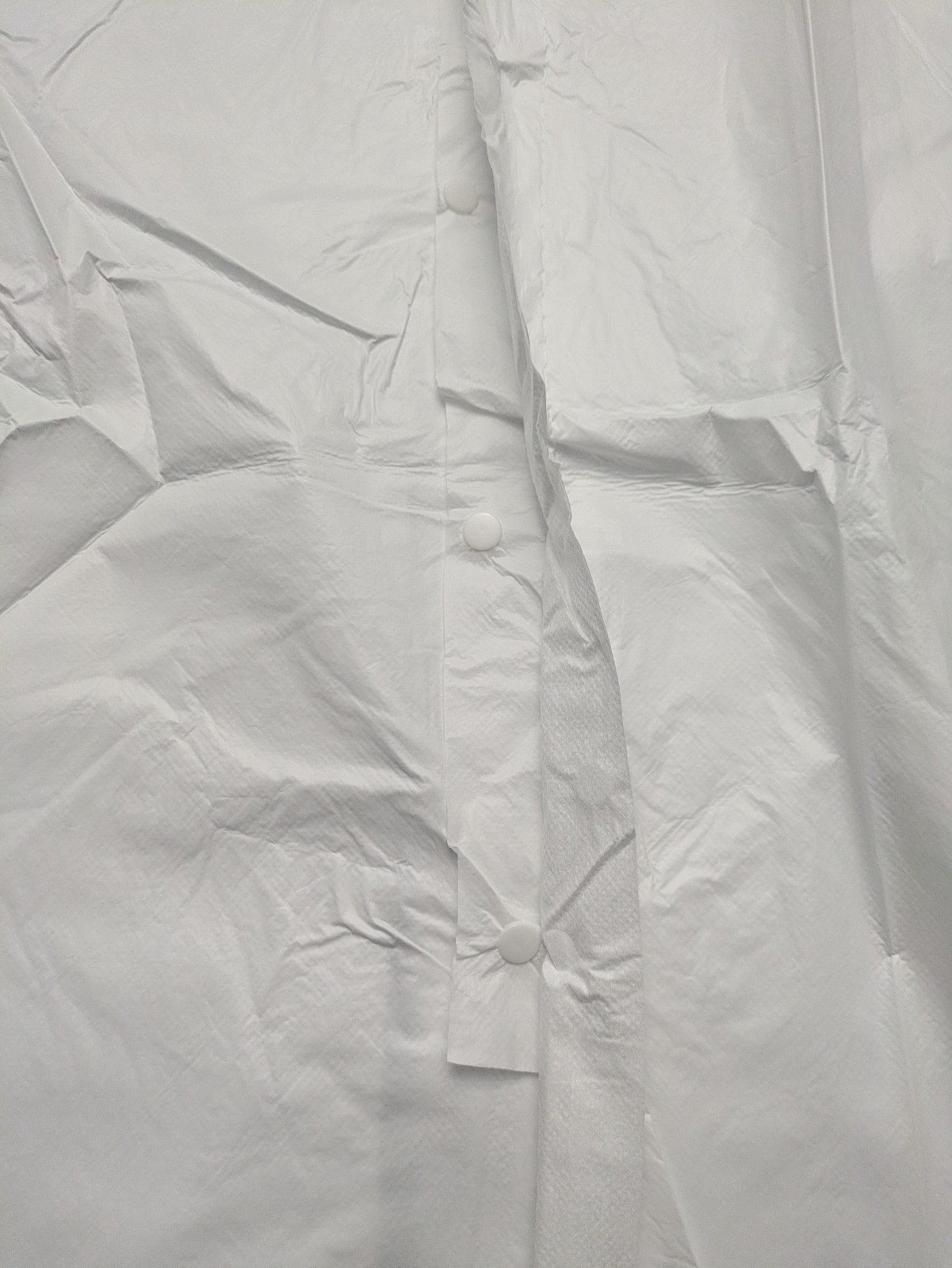 Disposable Protective Frock 2XL White Zip Front Long Sleeve Elastic Cuffs 29pc