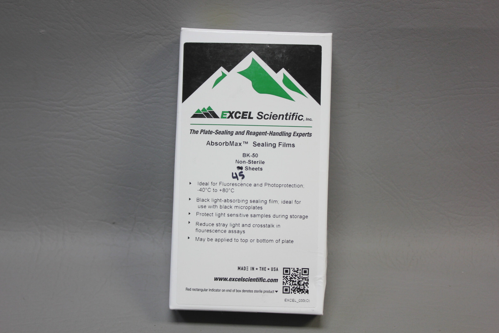 45- EXCEL SCIENTIFIC ABSORBMAX PLATE SEALING FILMS BK-50 EXPIRED 02-2024