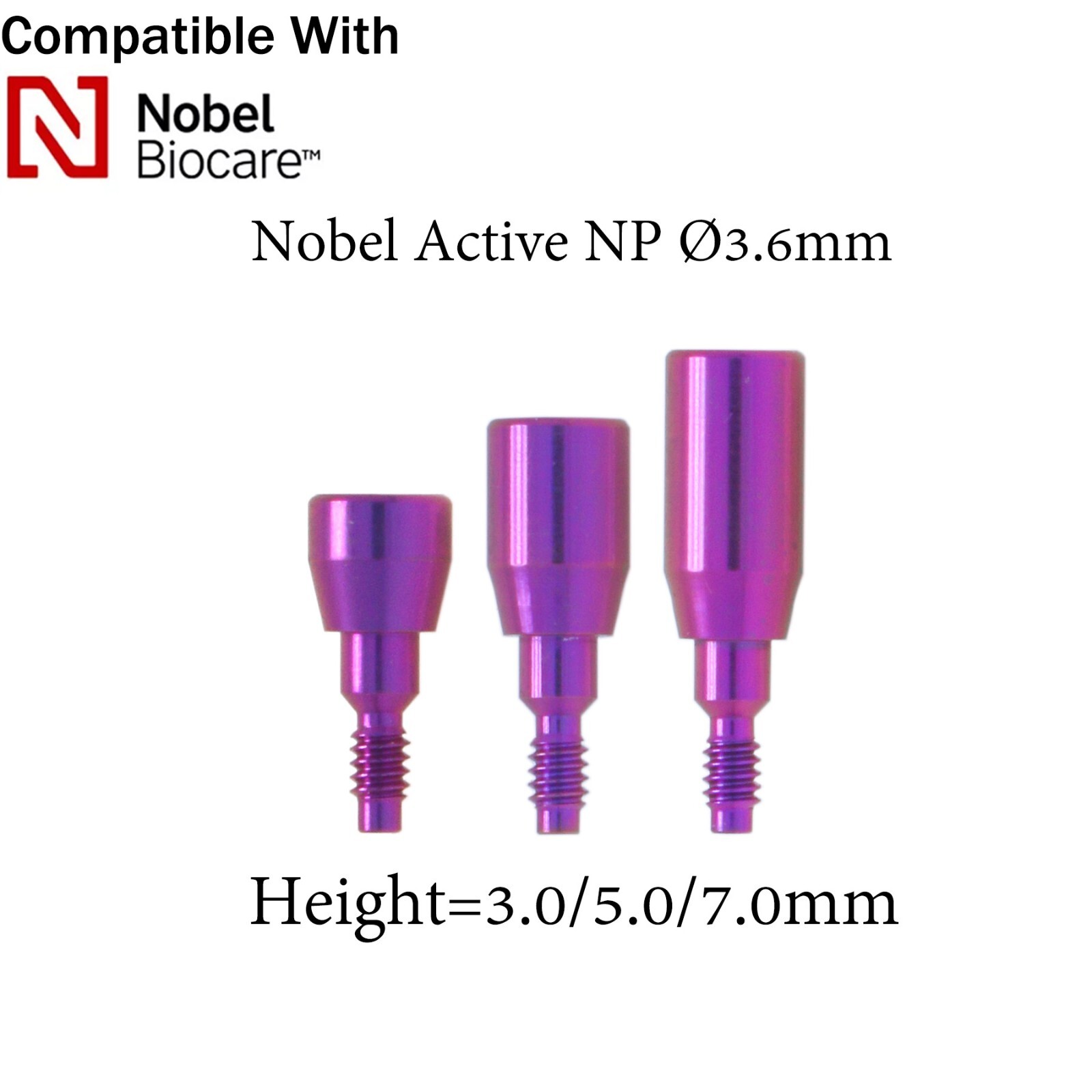 Nobel Dental Healing Abutment RP/NP Fits Nobel Active ∅3.6/5.0/6.0mm