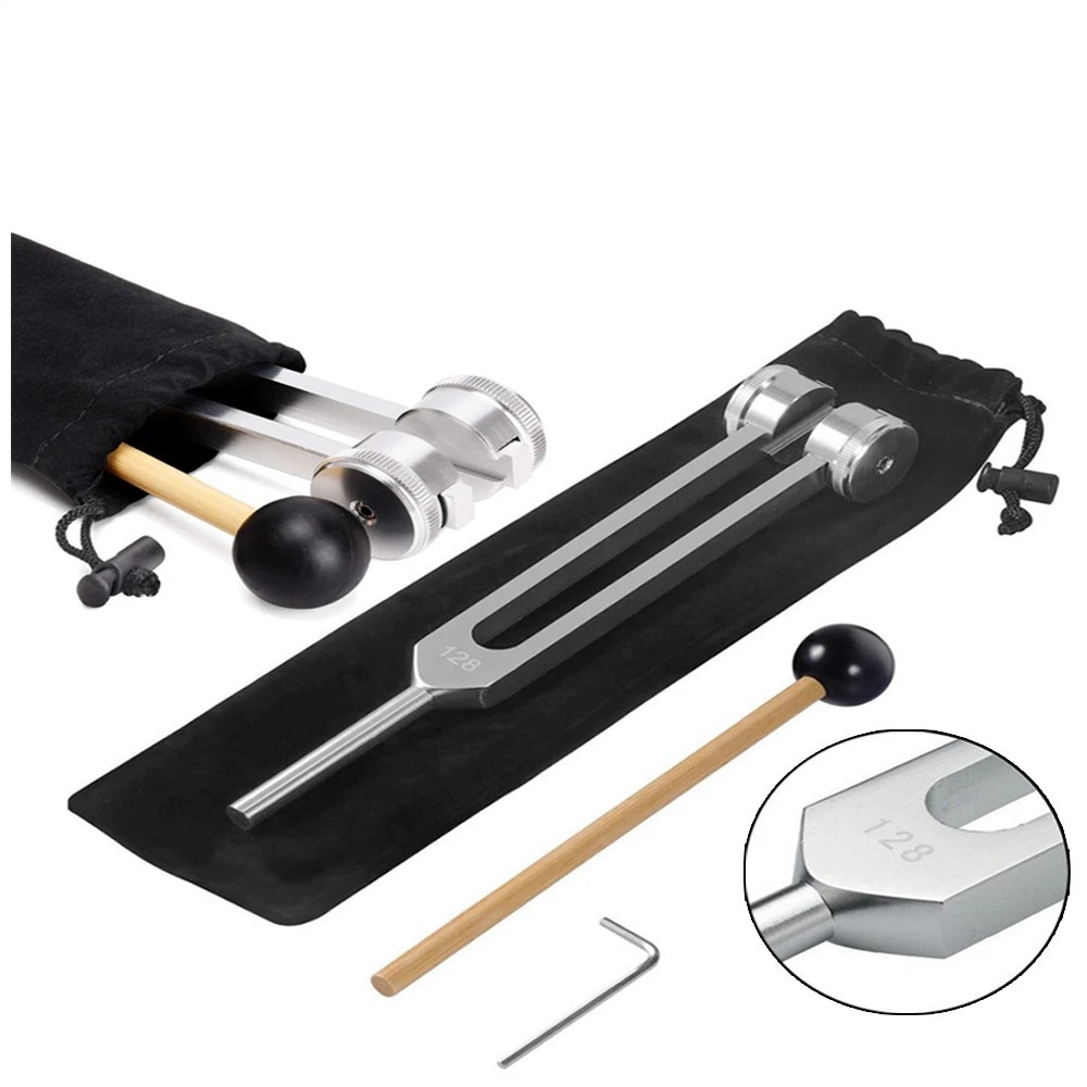 128Hz Musical Tuning Fork with Silicone Hammer Sound Vibration Tool