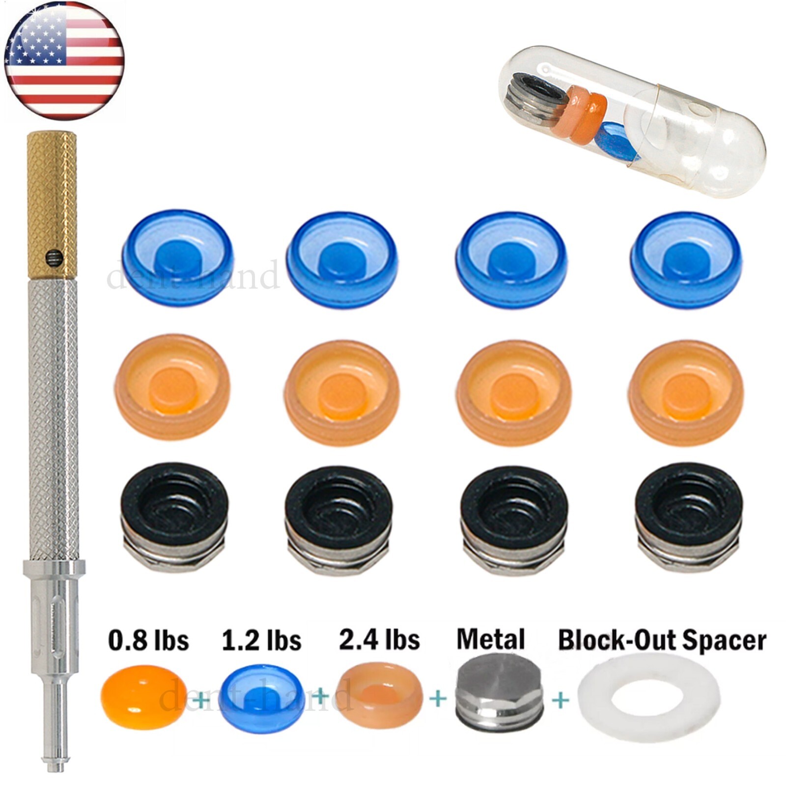 US Dental Zimmer PA Dia=3.5mm Abutments 1-5mm Implant Retention Caps Remove Tool