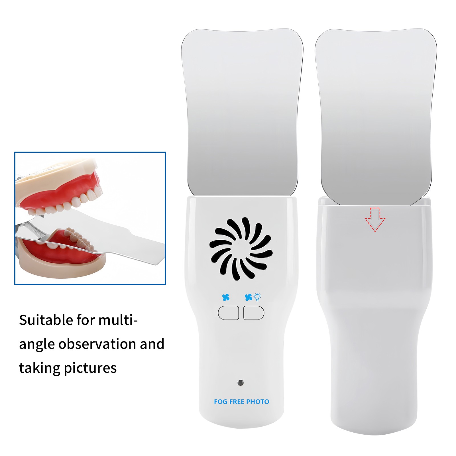 Dental Orthodontic LED Automatic Anti-fog Mirrors for Oral Photography Reflector