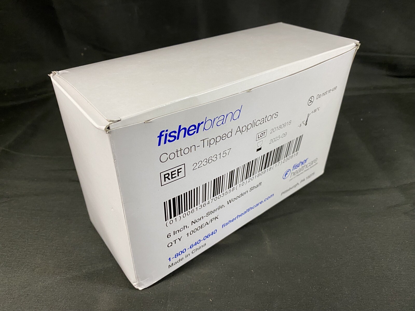 FISHERBRAND 15cm Wooden Cotton Tipped Applicators 22363157 (1000/pk)