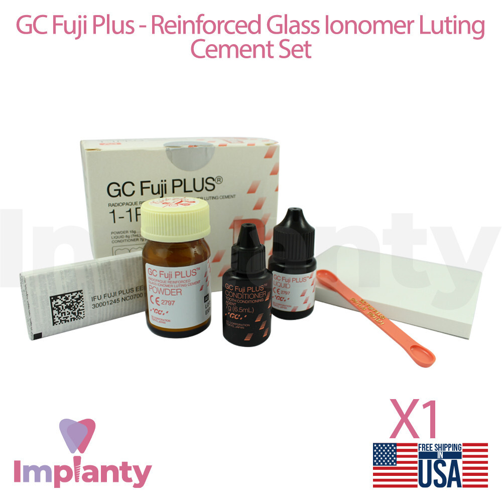 Dental Fuji Plus Glass Cement Set 15g Powder, 7ml Liquid, 6.5ml Conditioner
