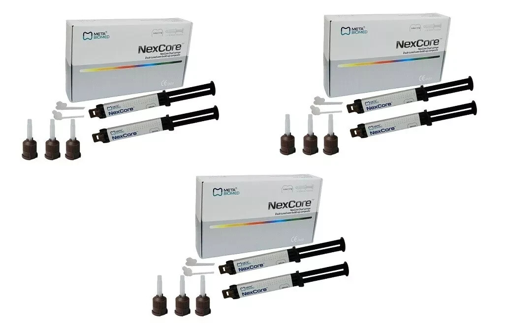 3 x Dental Meta NEXCORE Dual Cured Core Build-up Composite Resin 2 x 9g Syr Pack