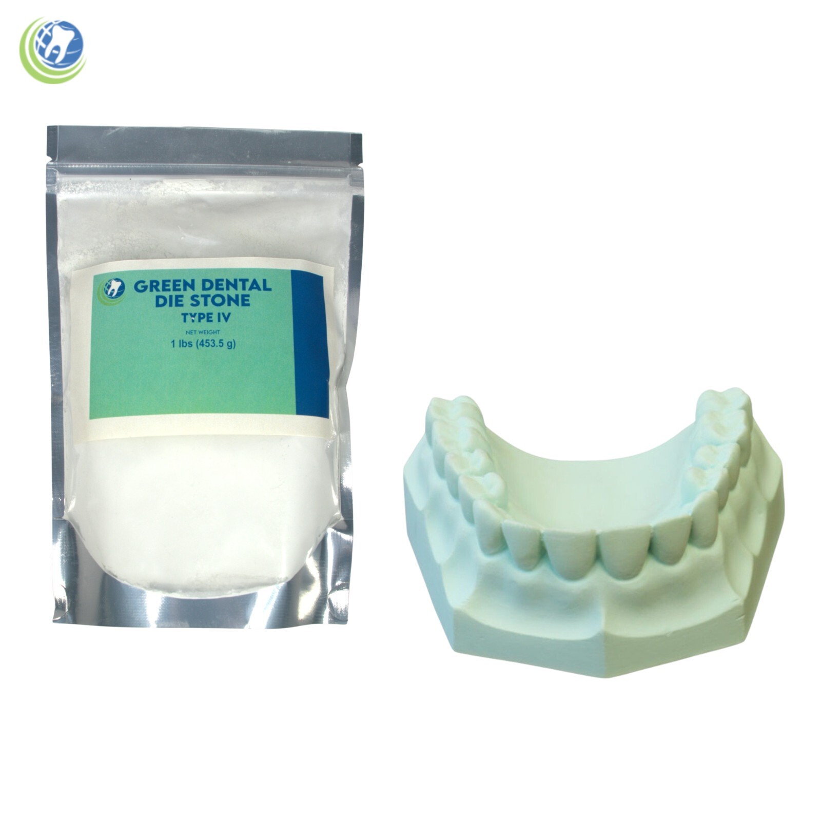 DENTAL LAB GYPSUM DIE STONE TYPE IV GREEN ALL PURPOSE STRONG COMPOUND 1 Lb.