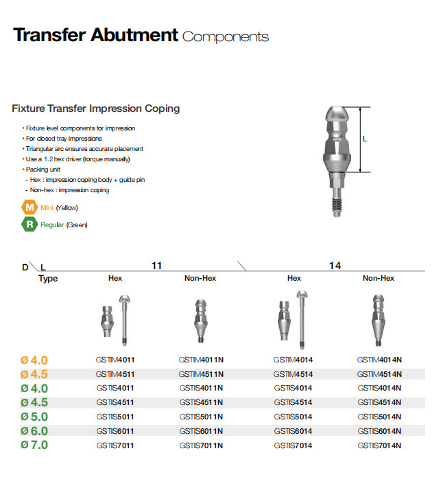 US Hiossen ET Dental Prosthetics Titanium All Implant Abutments fit Mini/Regular
