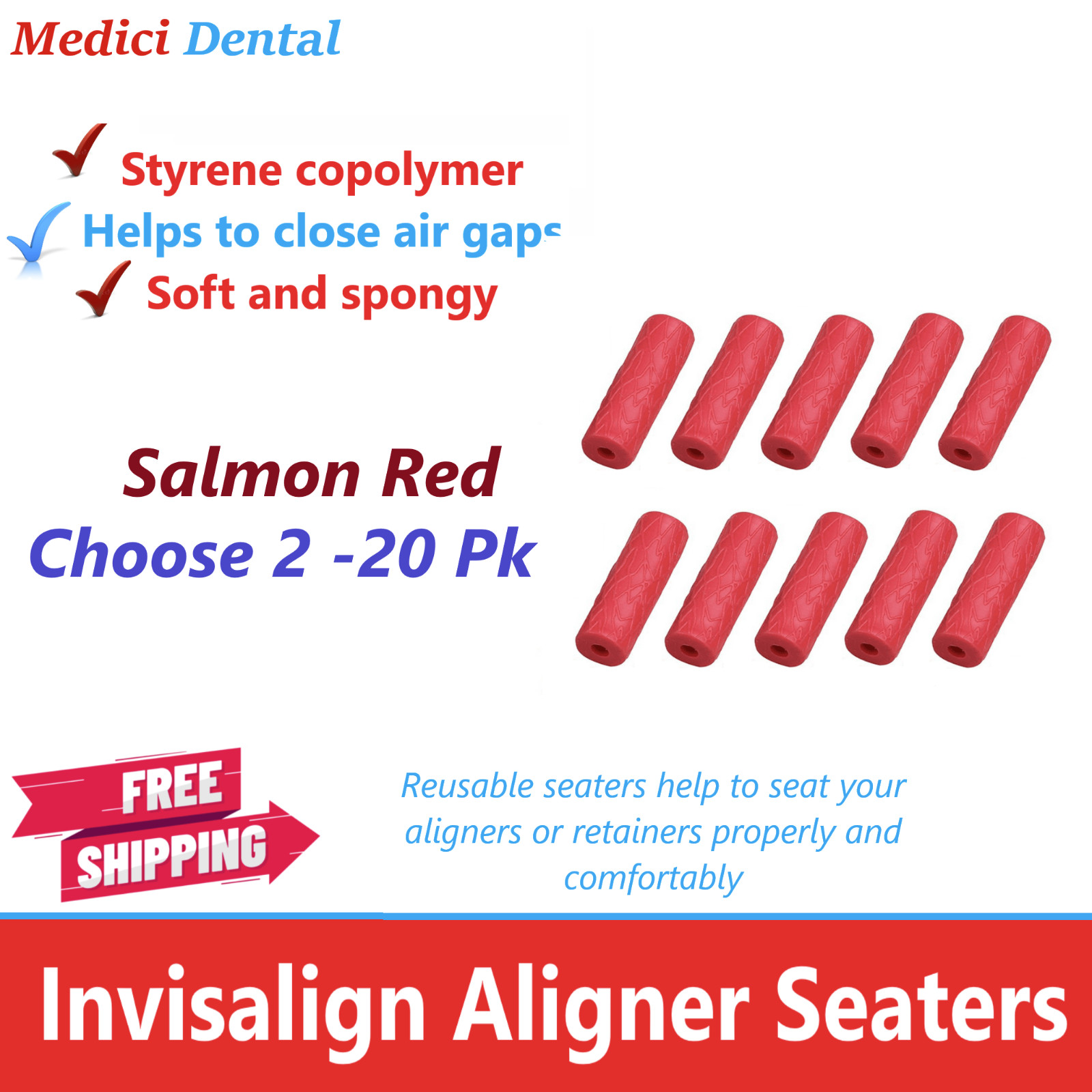 Aligner Chewie Mouth Props Aligner Tray Seaters for Invisalign Trays Teeth Chew