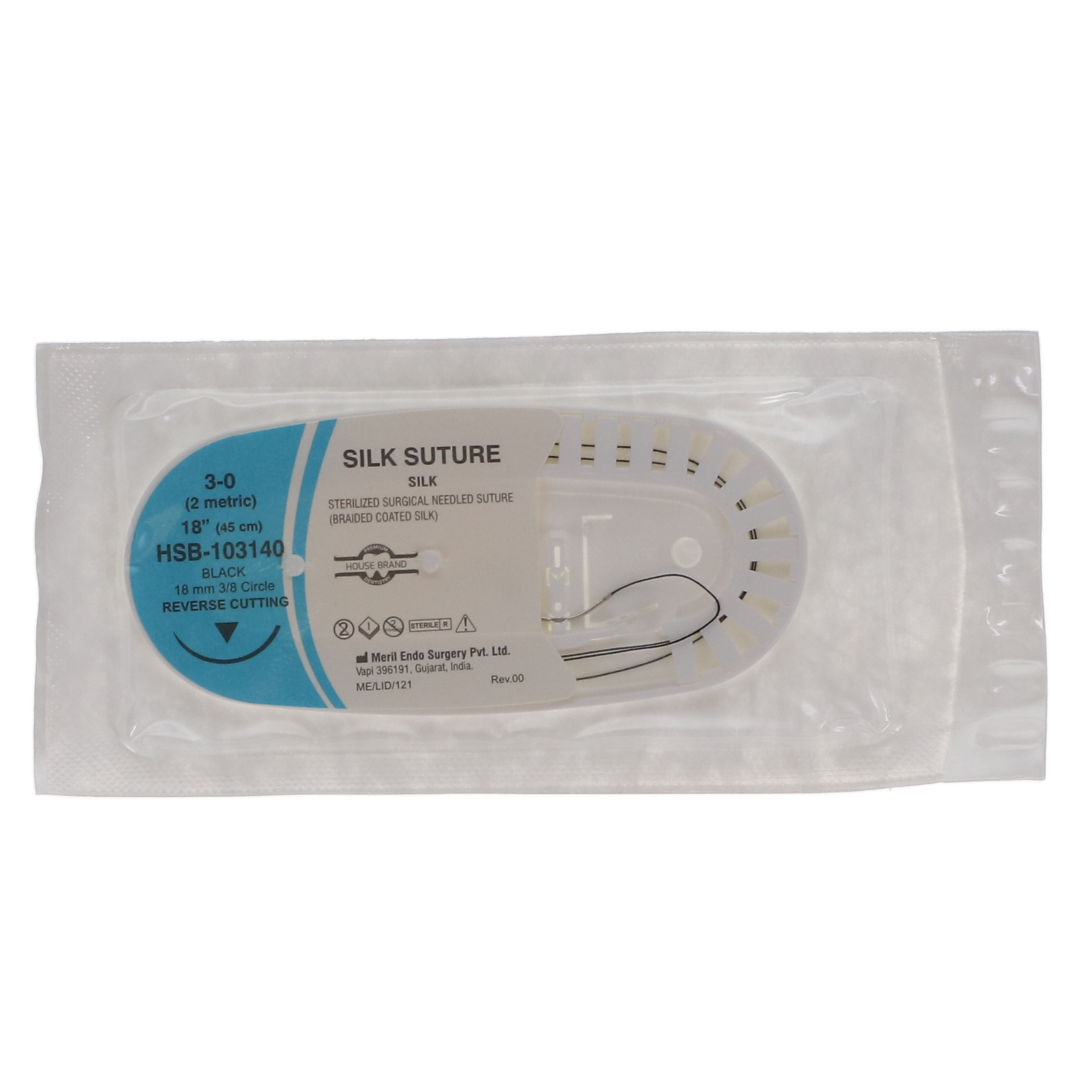 House Brand Dentistry Silk Suture 3-0 Reverse Cutting 19MM 3/8″ 45CM 12/B