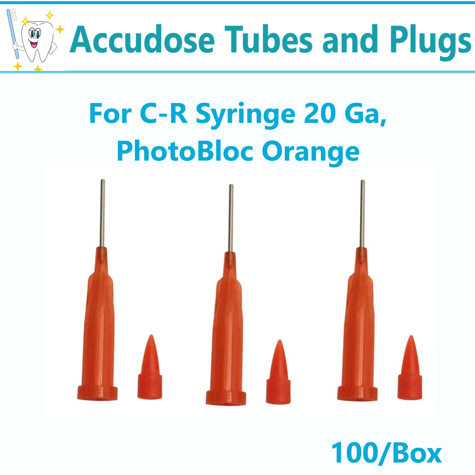 Dental Uni-Dose Accudose Tubes and Plugs Set for Centrix, C-R Syringe, 100/Pk