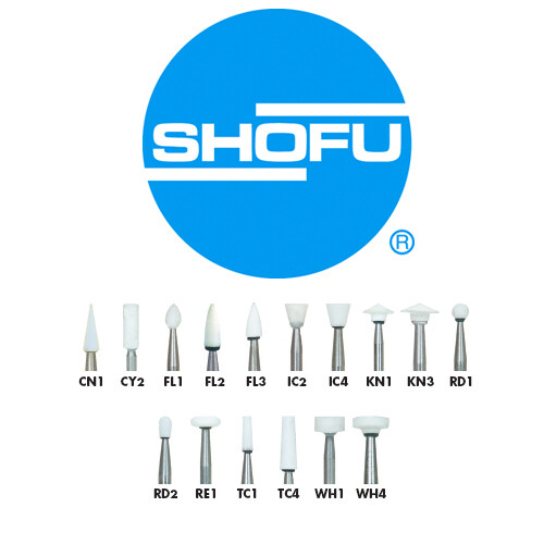 SHOFU Dura-White Aluminium Oxide Flame Dental Finishing Stones 36PC FG FL2#0244