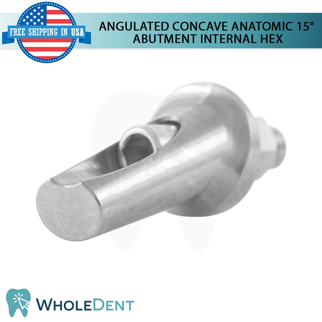 X1 Angulated Abutment Concave Anatomic 15° Dental Ø4.5mm Int Hex 2.42mm