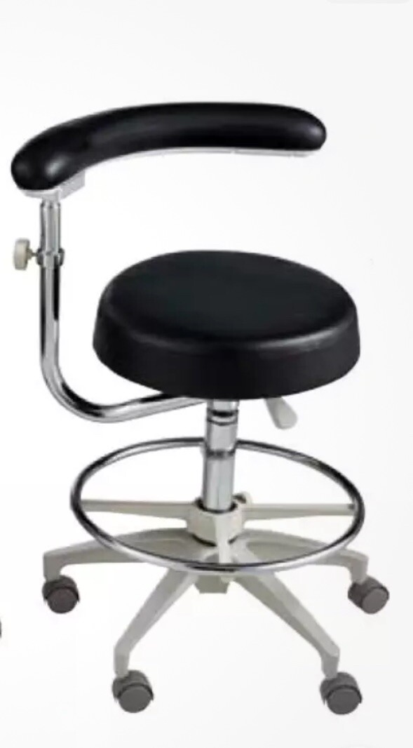 Doctor and Assistant Stool Rolling Soft Black Dental Doctor Vet Chair Seat
