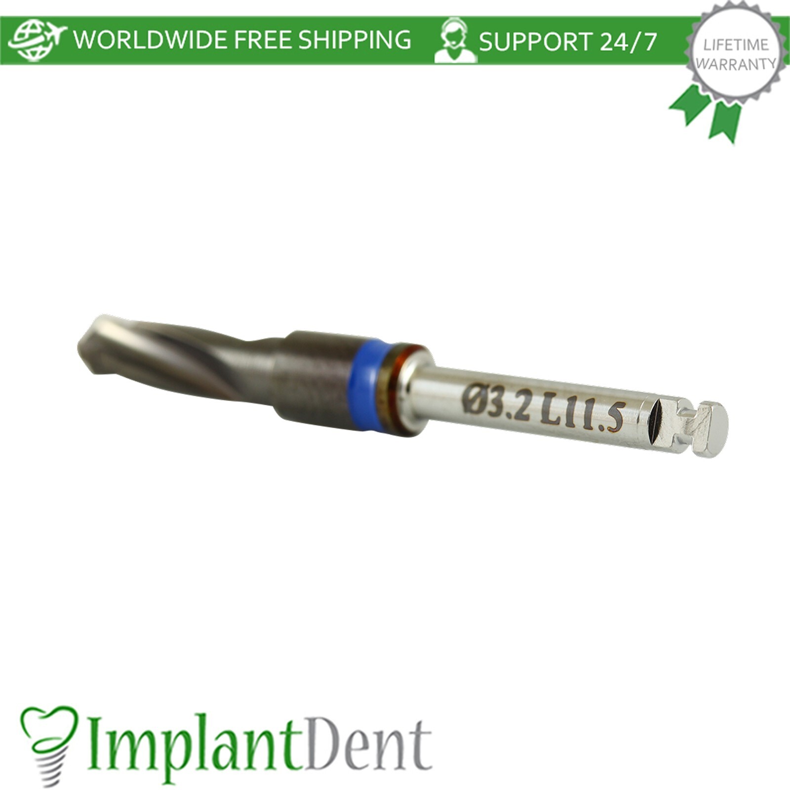 Dental DLC Step&Stop Integral Drills Ø3.2mm Stainless Steel Dentistry Tool