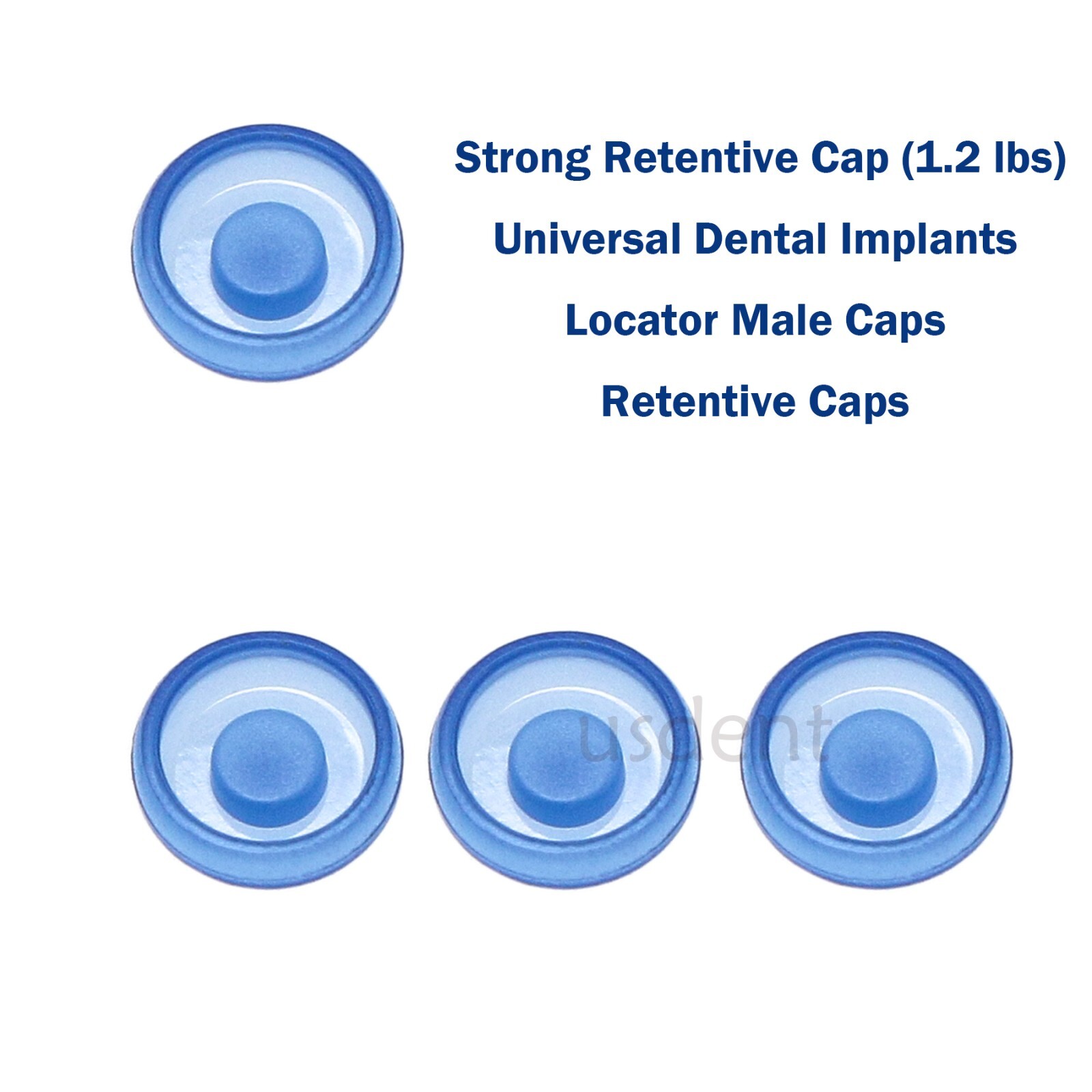 4pcs/set Male Caps Inserts Retentive Overdenture Abutment Removabl 1.2 lbs Blue